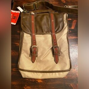 Stylish Brown and Tan Men's NWT Saddlebag messenger style bag